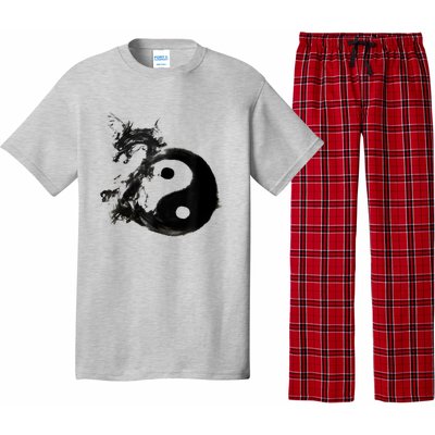 Yin Yang Dragon Water Ink Chinese Tai Chi Pajama Set