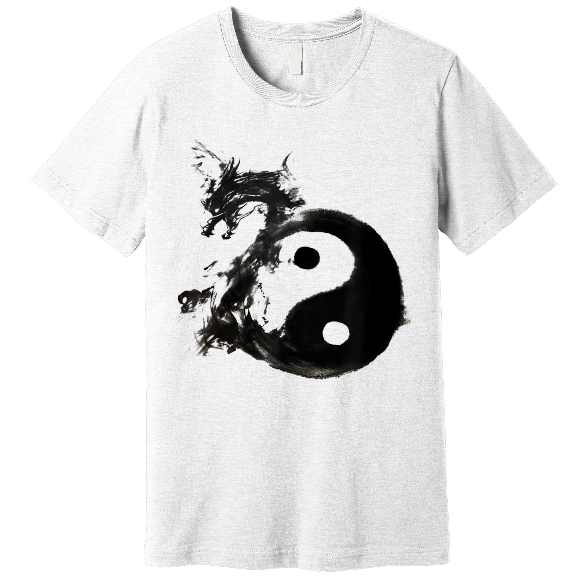 Yin Yang Dragon Water Ink Chinese Tai Chi Premium T-Shirt