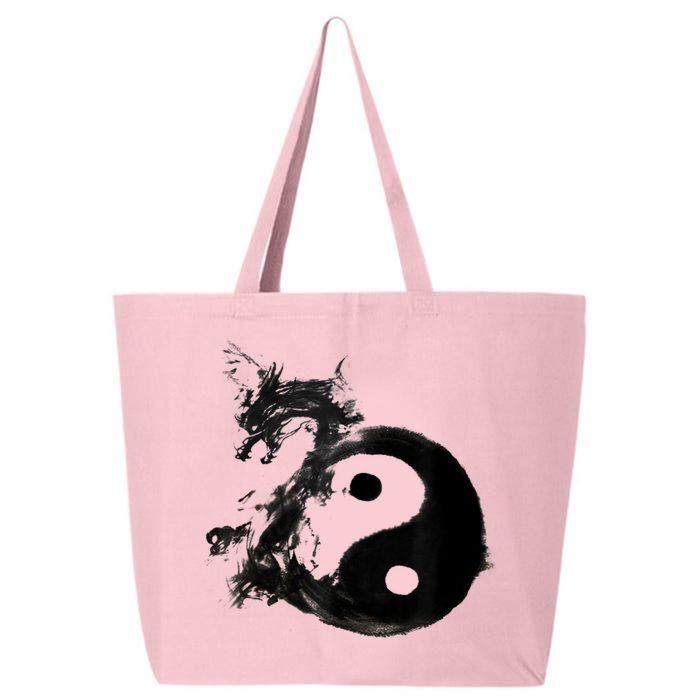 Yin Yang Dragon Water Ink Chinese Tai Chi 25L Jumbo Tote