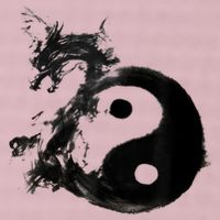 Yin Yang Dragon Water Ink Chinese Tai Chi 25L Jumbo Tote