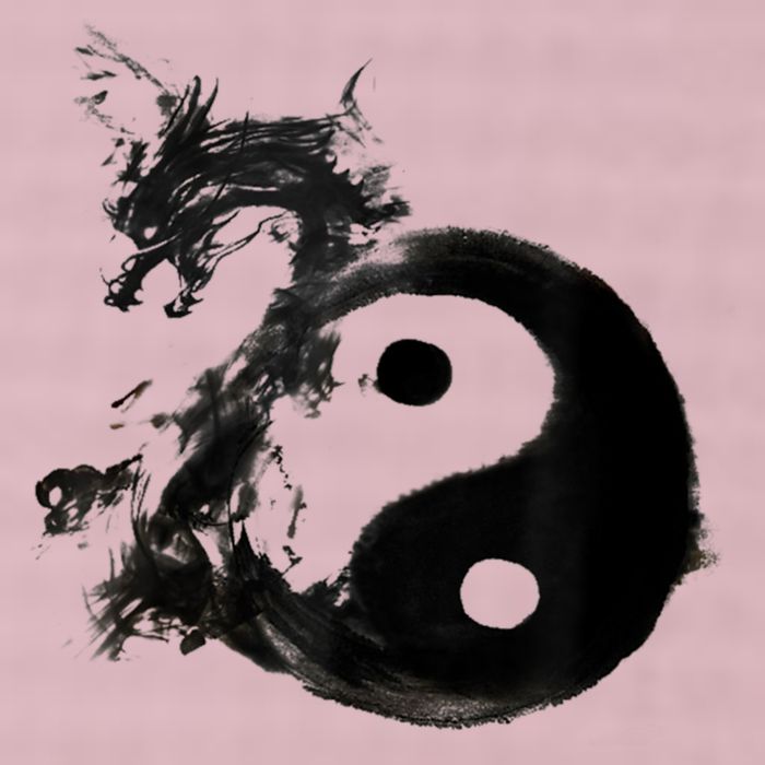 Yin Yang Dragon Water Ink Chinese Tai Chi 25L Jumbo Tote