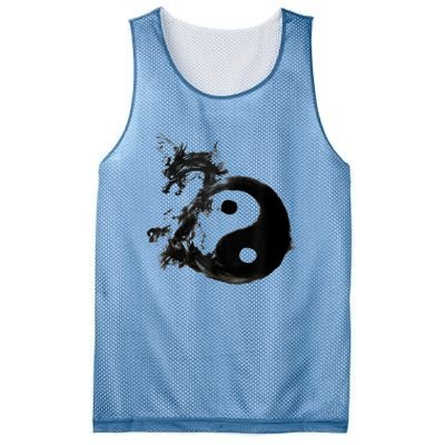 Yin Yang Dragon Water Ink Chinese Tai Chi Mesh Reversible Basketball Jersey Tank