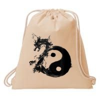 Yin Yang Dragon Water Ink Chinese Tai Chi Drawstring Bag