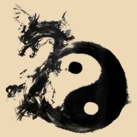 Yin Yang Dragon Water Ink Chinese Tai Chi Drawstring Bag