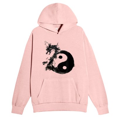 Yin Yang Dragon Water Ink Chinese Tai Chi Urban Pullover Hoodie