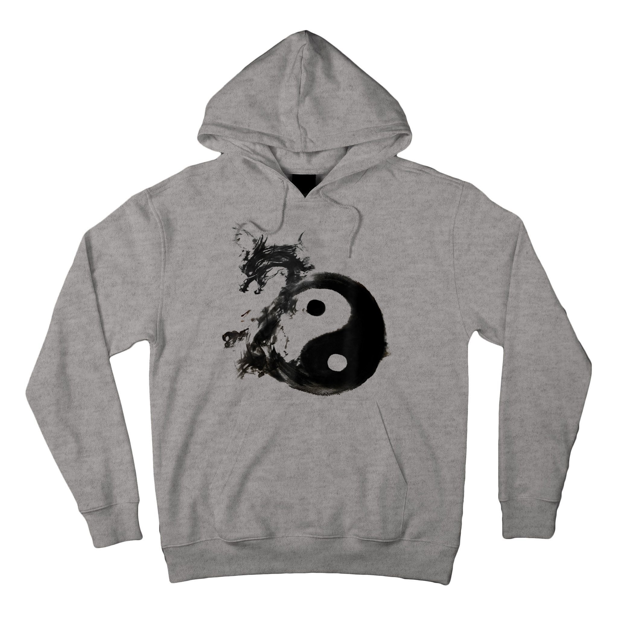 Yin Yang Dragon Water Ink Chinese Tai Chi Tall Hoodie