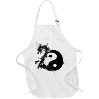 Yin Yang Dragon Water Ink Chinese Tai Chi Apron
