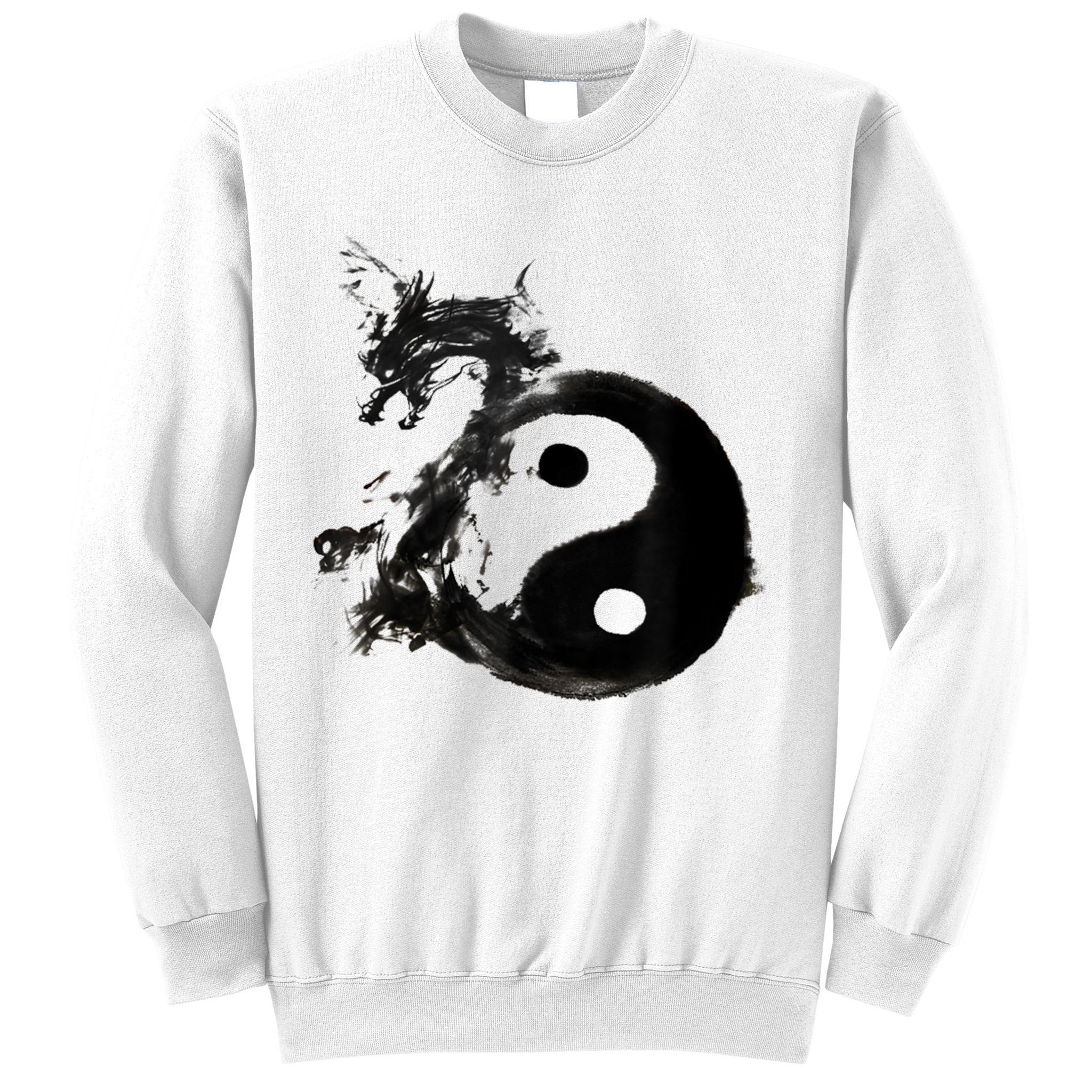 Yin Yang Dragon Water Ink Chinese Tai Chi Sweatshirt