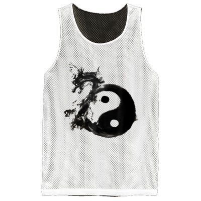 Yin Yang Dragon Water Ink Chinese Tai Chi Mesh Reversible Basketball Jersey Tank