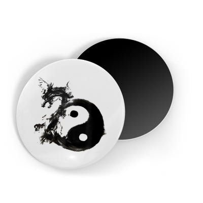 Yin Yang Dragon Water Ink Chinese Tai Chi Magnet
