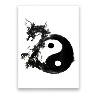 Yin Yang Dragon Water Ink Chinese Tai Chi Poster