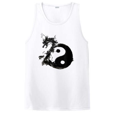 Yin Yang Dragon Water Ink Chinese Tai Chi PosiCharge Competitor Tank