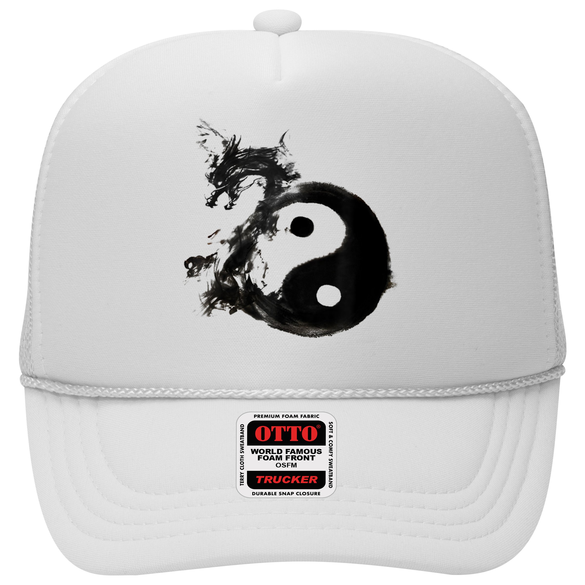 Yin Yang Dragon Water Ink Chinese Tai Chi Hat