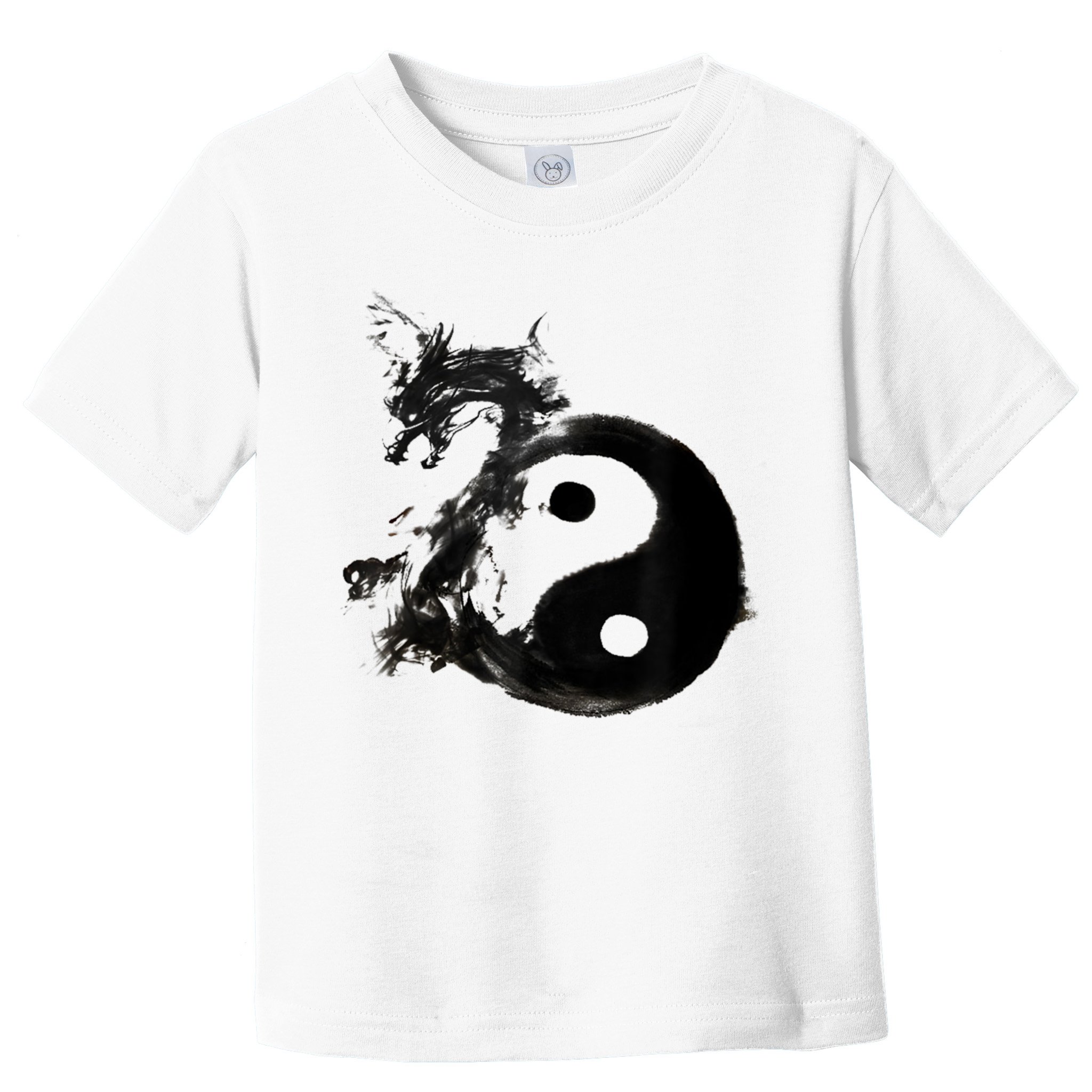 Yin Yang Dragon Water Ink Chinese Tai Chi Toddler T-Shirt