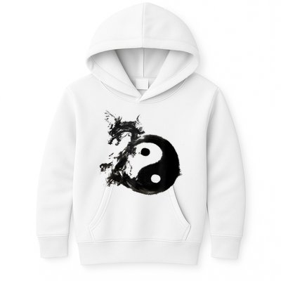 Yin Yang Dragon Water Ink Chinese Tai Chi Kids Hoodie