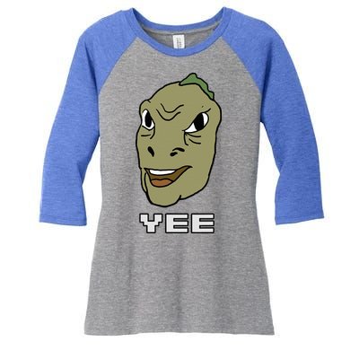 Yee Yee Dinosaur Dank V.E.C.T.O.R Edition Women's Tri-Blend 3/4-Sleeve Raglan Shirt