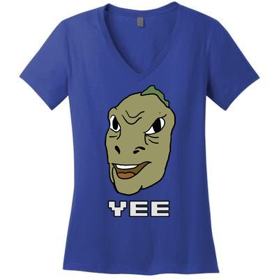 Yee Yee Dinosaur Dank V.E.C.T.O.R Edition Women's V-Neck T-Shirt