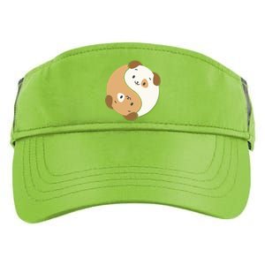 Yin Yang Dogs Cute Kawaii Dog Lover Yoga Gift Cute Gift Adult Drive Performance Visor