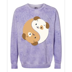 Yin Yang Dogs Cute Kawaii Dog Lover Yoga Gift Cute Gift Colorblast Crewneck Sweatshirt