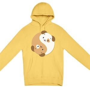 Yin Yang Dogs Cute Kawaii Dog Lover Yoga Gift Cute Gift Premium Pullover Hoodie