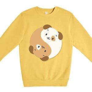 Yin Yang Dogs Cute Kawaii Dog Lover Yoga Gift Cute Gift Premium Crewneck Sweatshirt