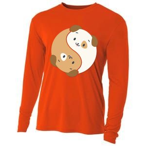 Yin Yang Dogs Cute Kawaii Dog Lover Yoga Gift Cute Gift Cooling Performance Long Sleeve Crew