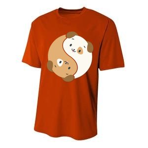 Yin Yang Dogs Cute Kawaii Dog Lover Yoga Gift Cute Gift Performance Sprint T-Shirt