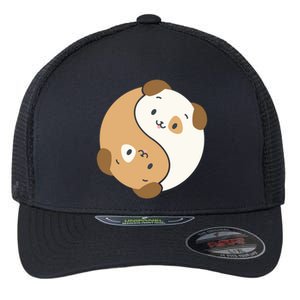 Yin Yang Dogs Cute Kawaii Dog Lover Yoga Gift Cute Gift Flexfit Unipanel Trucker Cap