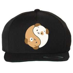 Yin Yang Dogs Cute Kawaii Dog Lover Yoga Gift Cute Gift Wool Snapback Cap