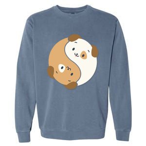 Yin Yang Dogs Cute Kawaii Dog Lover Yoga Gift Cute Gift Garment-Dyed Sweatshirt