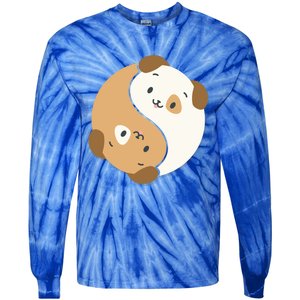 Yin Yang Dogs Cute Kawaii Dog Lover Yoga Gift Cute Gift Tie-Dye Long Sleeve Shirt