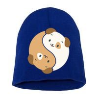 Yin Yang Dogs Cute Kawaii Dog Lover Yoga Gift Cute Gift Short Acrylic Beanie