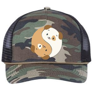 Yin Yang Dogs Cute Kawaii Dog Lover Yoga Gift Cute Gift Retro Rope Trucker Hat Cap