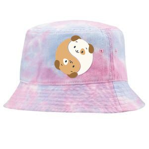 Yin Yang Dogs Cute Kawaii Dog Lover Yoga Gift Cute Gift Tie-Dyed Bucket Hat