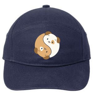 Yin Yang Dogs Cute Kawaii Dog Lover Yoga Gift Cute Gift 7-Panel Snapback Hat