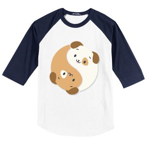 Yin Yang Dogs Cute Kawaii Dog Lover Yoga Gift Cute Gift Baseball Sleeve Shirt