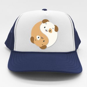 Yin Yang Dogs Cute Kawaii Dog Lover Yoga Gift Cute Gift Trucker Hat