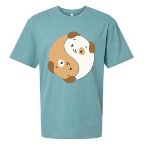 Yin Yang Dogs Cute Kawaii Dog Lover Yoga Gift Cute Gift Sueded Cloud Jersey T-Shirt