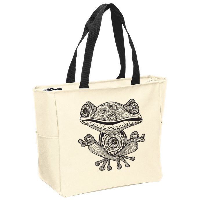 Yoga Yoga Frog Mandala Meditation Class Teacher Gift Zip Tote Bag