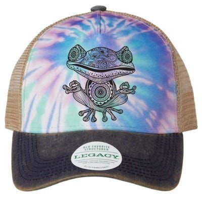 Yoga Yoga Frog Mandala Meditation Class Teacher Gift Legacy Tie Dye Trucker Hat