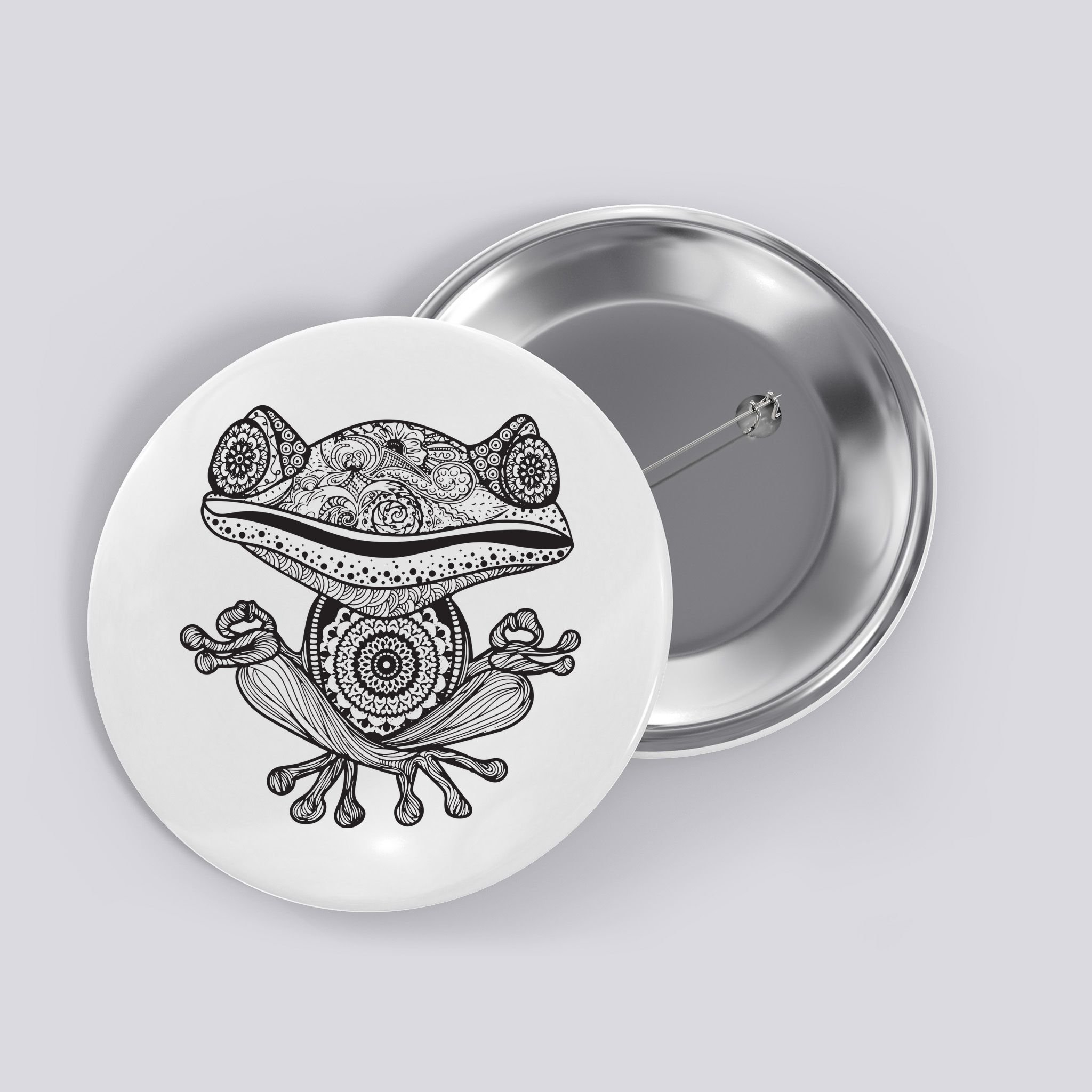 Yoga Yoga Frog Mandala Meditation Class Teacher Gift Button