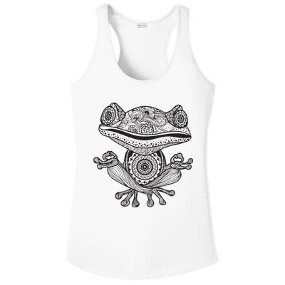 Yoga Yoga Frog Mandala Meditation Class Teacher Gift Ladies PosiCharge Competitor Racerback Tank