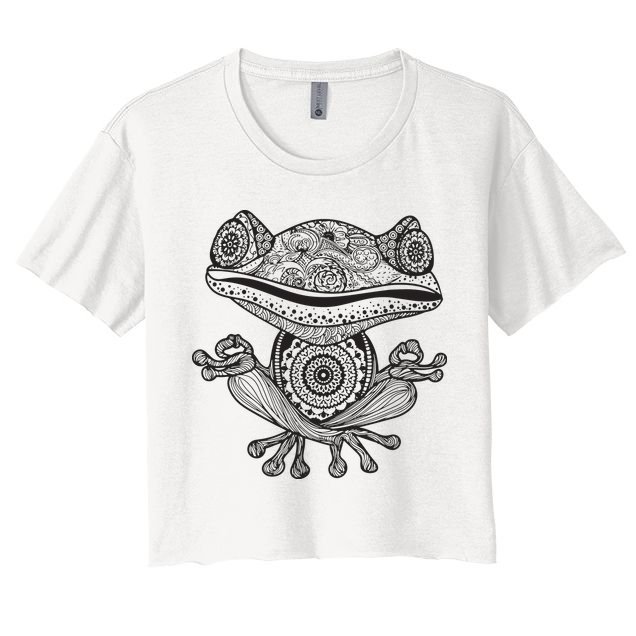 Yoga Yoga Frog Mandala Meditation Class Teacher Gift Crop Top