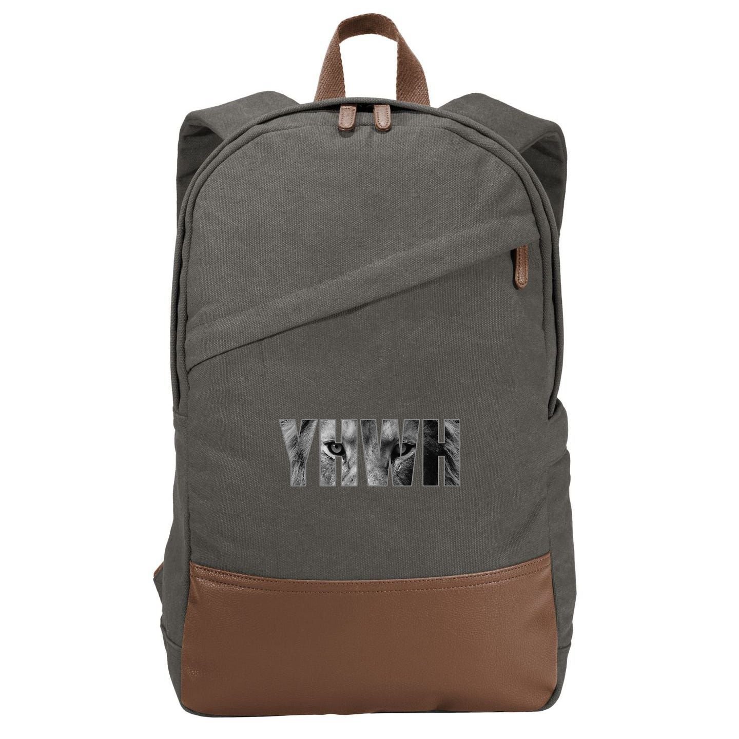 YHWH Yahweh God Lion Clothing Cotton Canvas Backpack