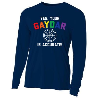 Yes Your Gaydar Is Accurate Funny Lgbt Cooling Performance Long Sleeve Crew