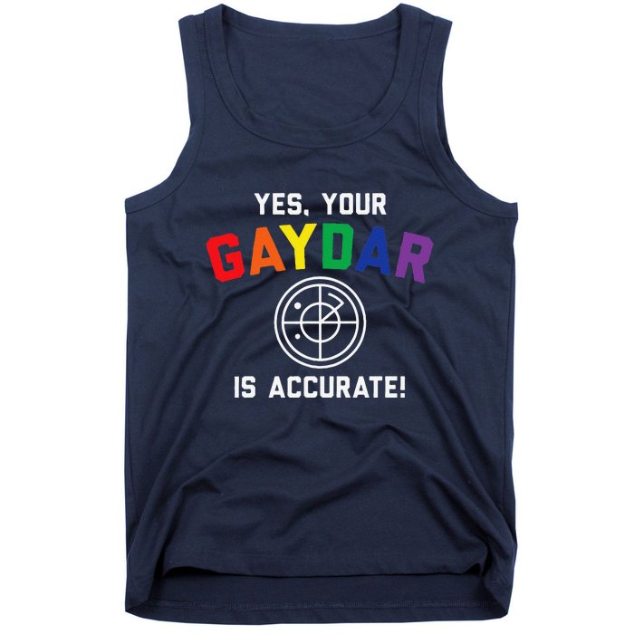 Yes Your Gaydar Is Accurate Funny Lgbt Tank Top