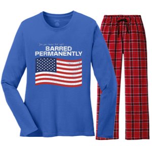 Yes You Heard That Right Barred Permanently Women's Long Sleeve Flannel Pajama Set 