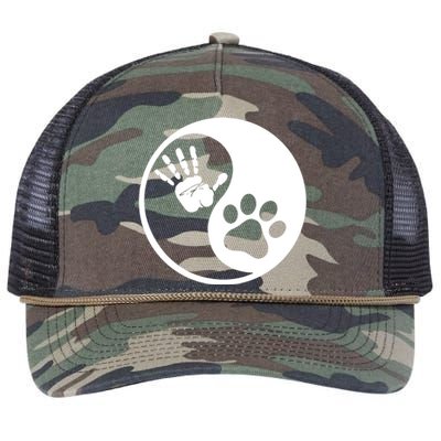 Yin Yang Human Dog Bond Best Friend Retro Rope Trucker Hat Cap