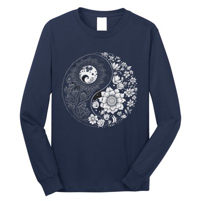 Yin Yang Lotus Mandala Graphic Tees for Boy Girl Long Sleeve Shirt