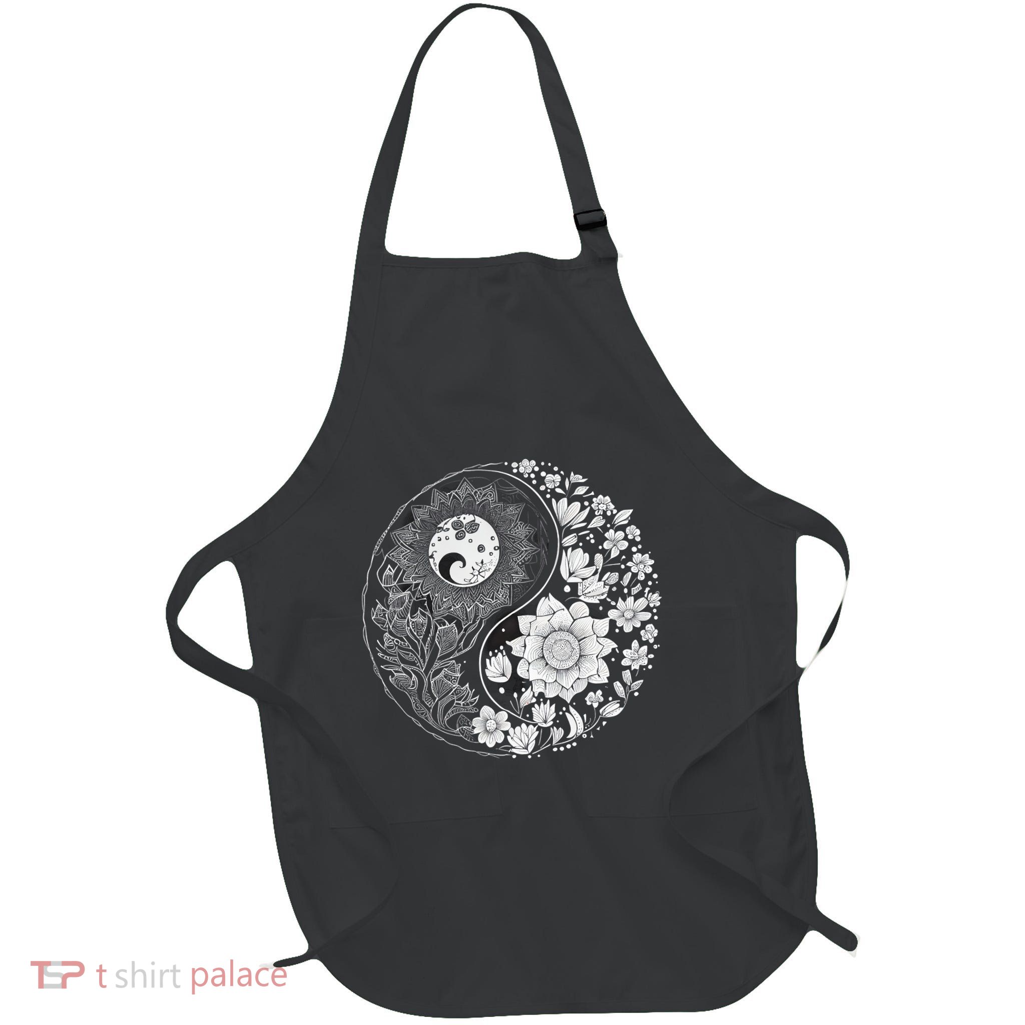 Yin Yang Lotus Mandala Graphic Tees For Men Women Apron